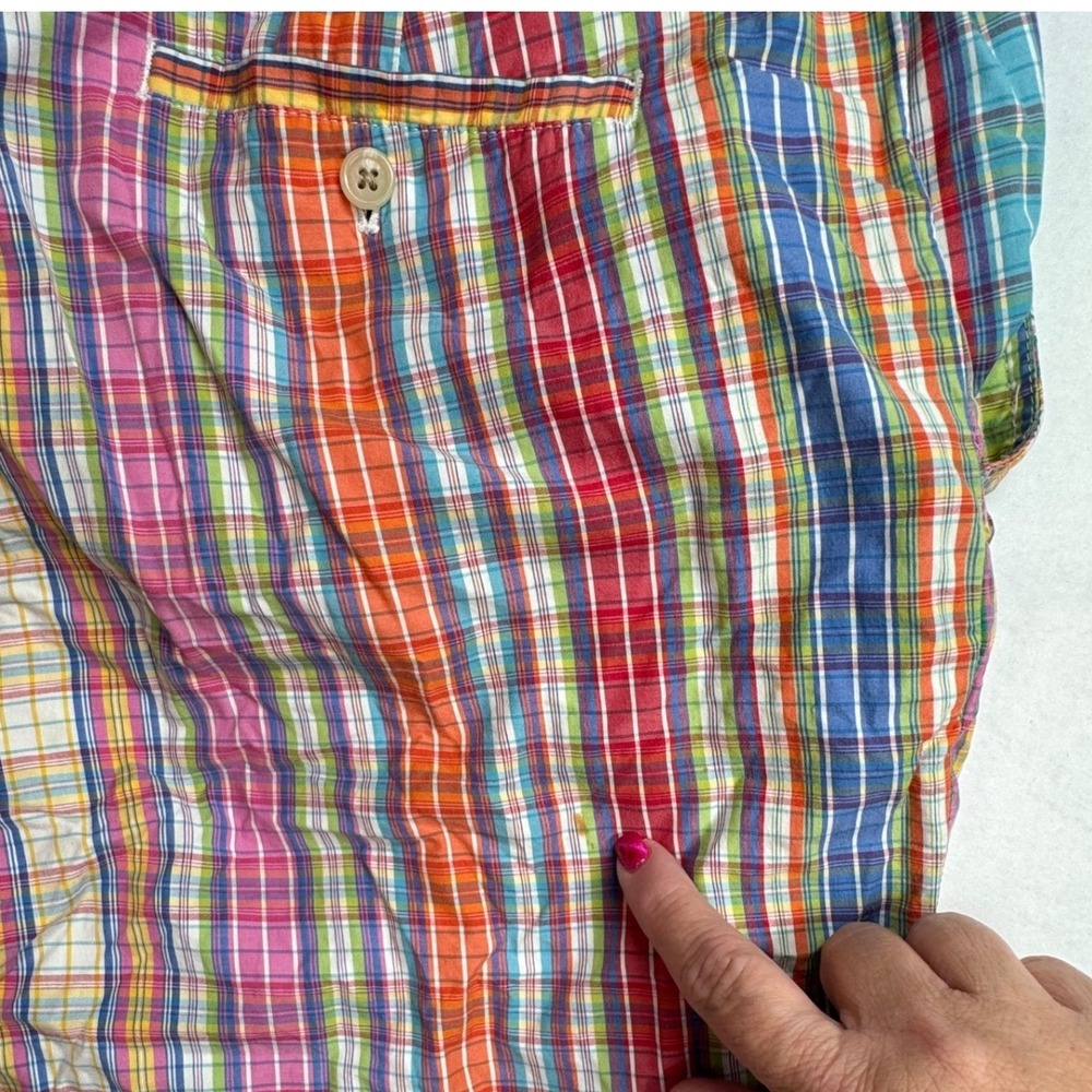 Polo Ralph Lauren Mens Multi Color Plaid Madras Shorts Size 36 Preppy READ - Picture 9 of 9